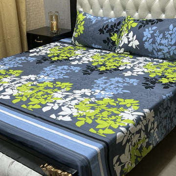 Crystal Cotton Bedsheet |3 Pcs Bedsheet Set | Colour And Stuff 100% Guaranteed