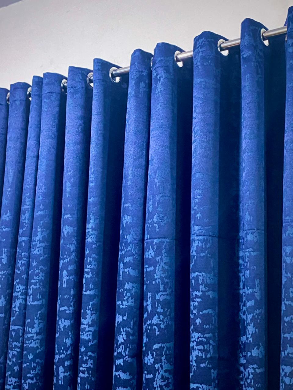 ✨ EXPORT PLAIN JUMBO -SELF SHADED JACKARD CURTAINS✨Blue
