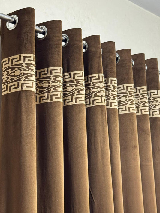 ⚜️ Velvet  Executive Curtain - Polish Top border aplic design✨