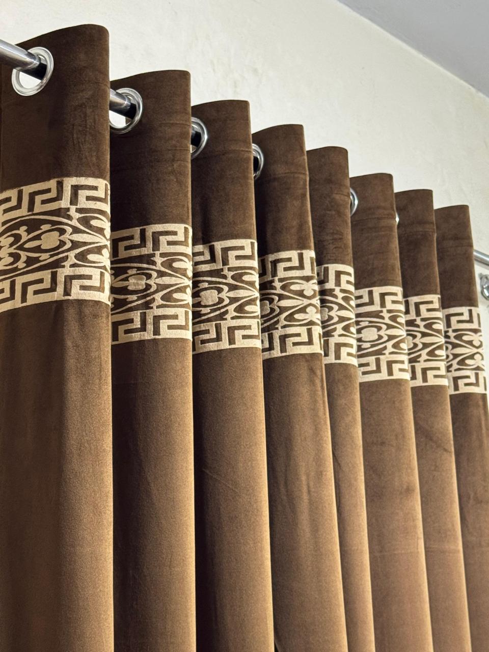 ⚜️ Velvet  Executive Curtain - Polish Top border aplic design✨