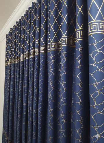 ✨ Velvet Curtain – Laser Design ✨(Ultra Soft)Blue