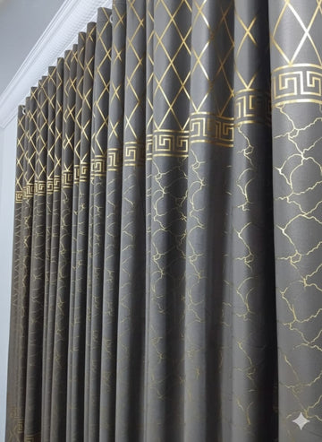 ✨ Velvet Curtain – Laser Design ✨(Ultra Soft)Silver Grat