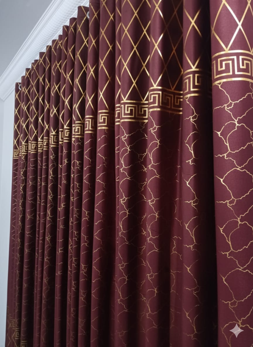 ✨ Velvet Curtain – Laser Design ✨(Ultra Soft)Meron