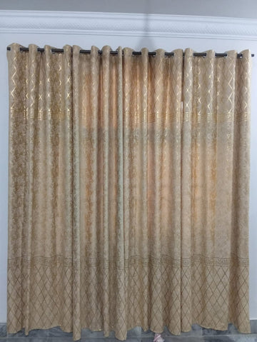 ✨ Velvet Curtain – Laser Design ✨(Ultra Soft)Golden