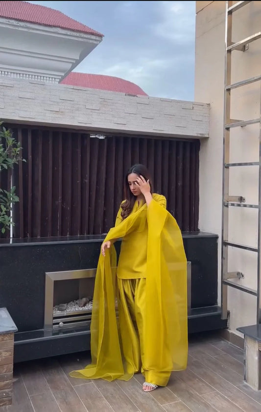 Farshi Shalwar kameez MUSTARD YELLOW