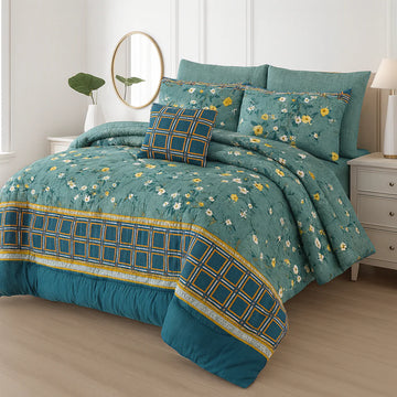 7Pc Printed Comforter Set