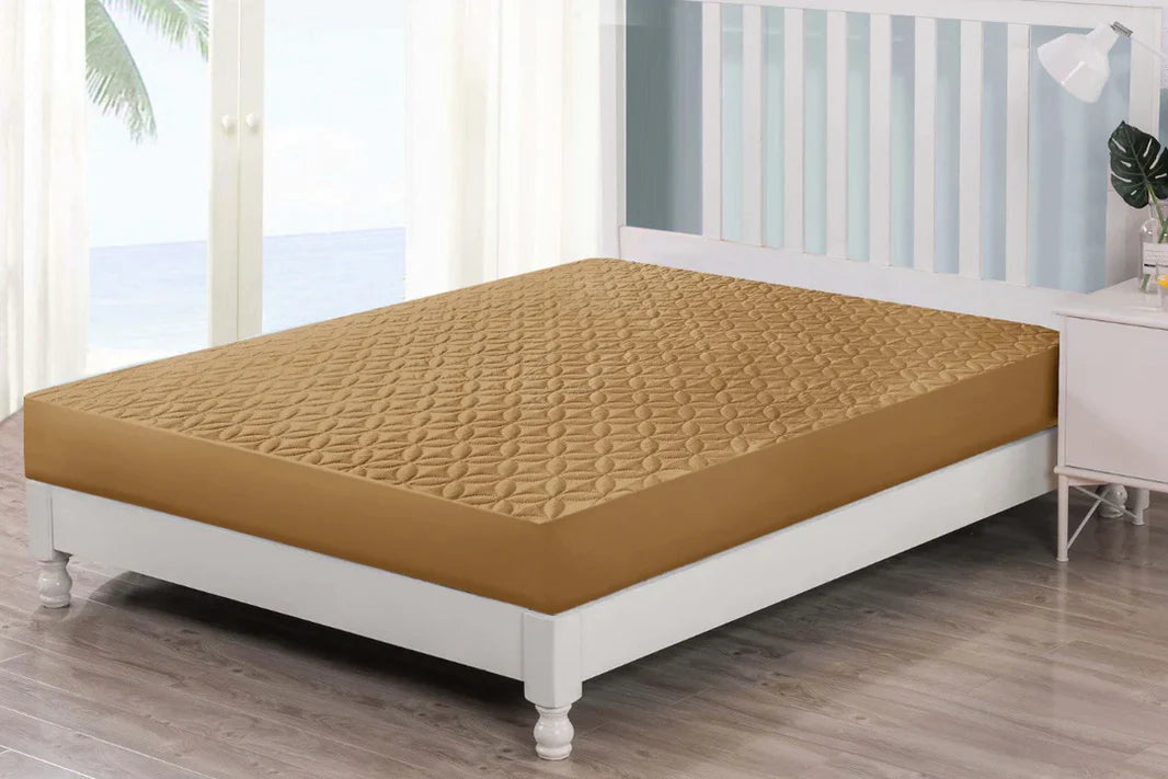 QUILTED WATERPROOF MATTRESS PROTECTOR-MUSTARD